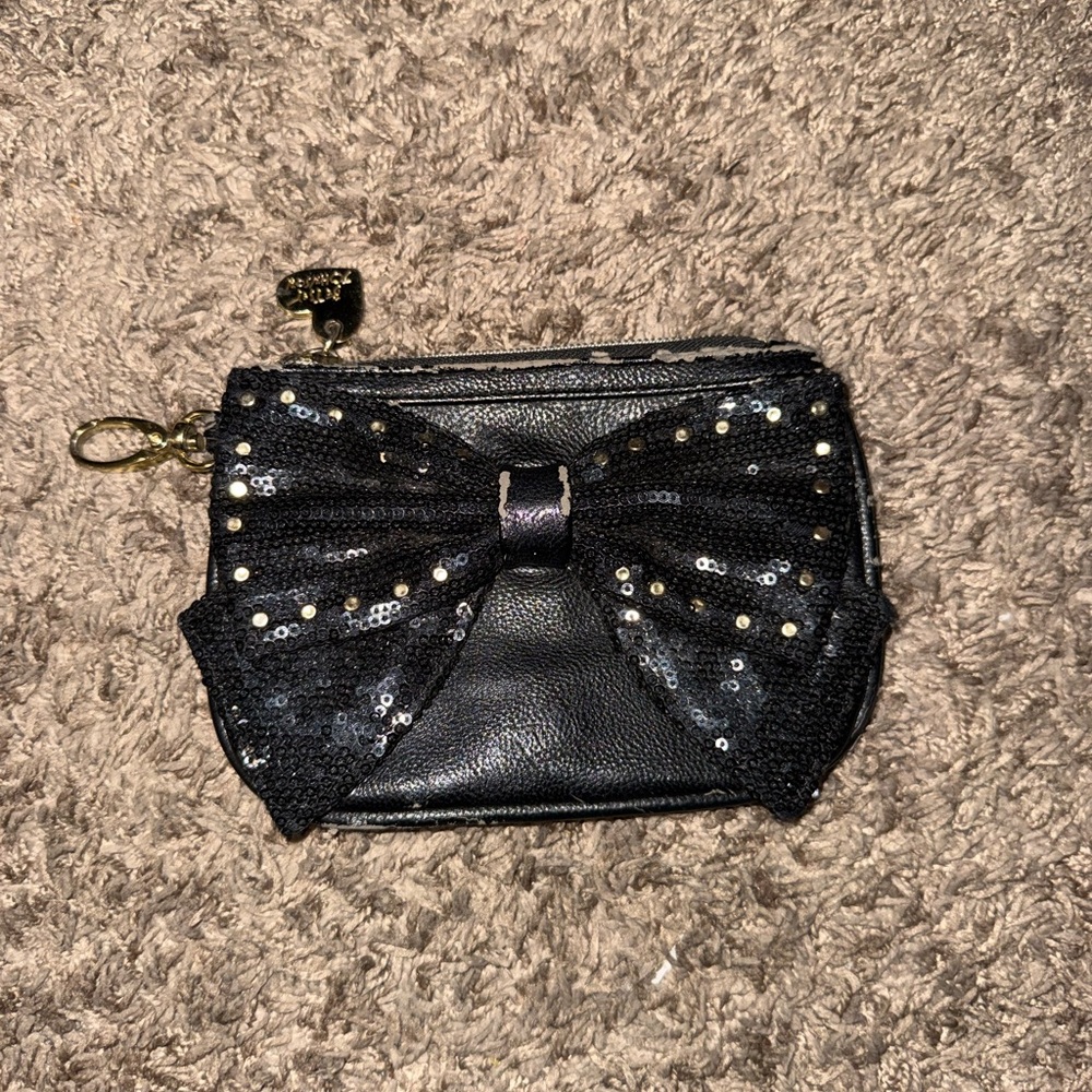 Betsey Johnson Sequin Bow Pouch